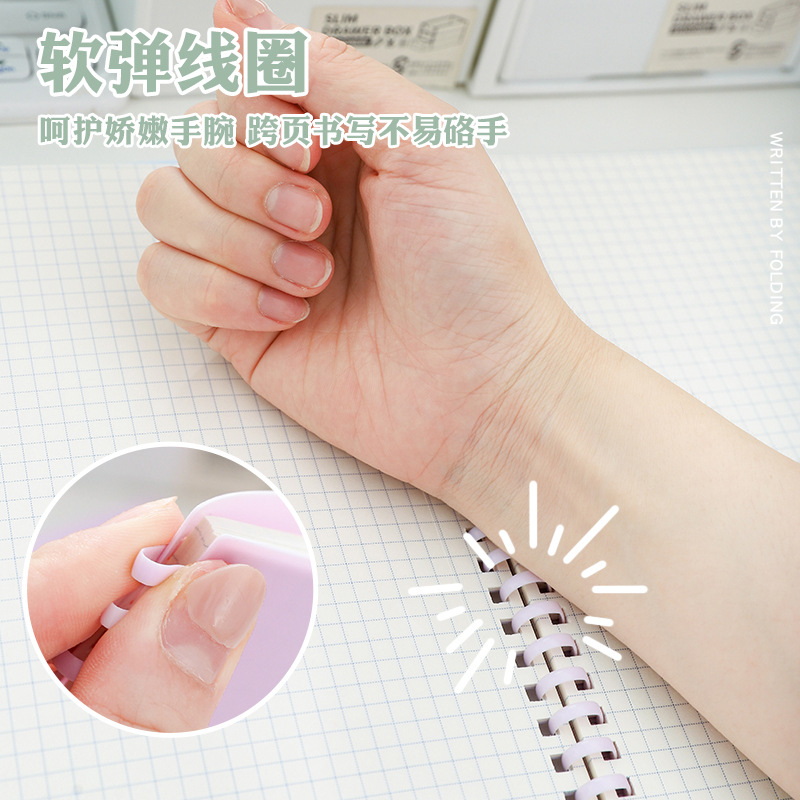 Cross-Border Light Colorful Soft Coil Notepad Notebook A5 Horizontal Line Thickeneded Office Student General Diary