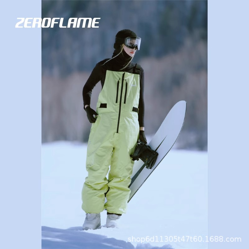 Zero Flame Snowboard Pants Women's Snowboard Loose 2024 New Overalls Men's Professional Waterproof and Warm