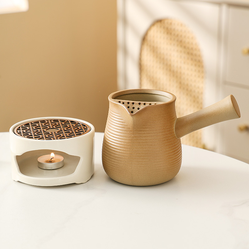 Coarse Pottery Boiling Teapot Japanese Style Handmade Vintage Warm Teapot Household Health Preservation Coil Coil Tea Boiling Indoor Home New Style