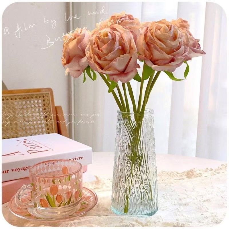 Конусообразная прозрачная стеклянная ваза, модная и простая гидропонная цветочная композиция для декора гостиной