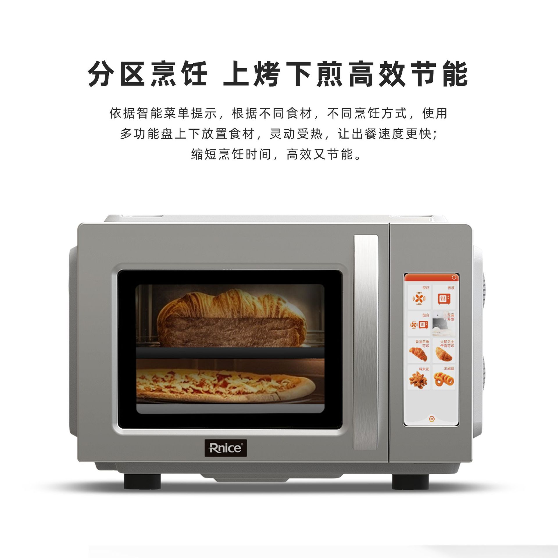 Rnice Commercial Microwave Oven, Large-Capacity Oven, Air Frying, No Need to Defrost, Efficient Meal Preparation