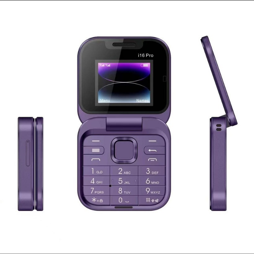 Mini Flip Phone Cross-border i16 pro Flip Phone Dual Card 2G Key Mini Foreign Trade Mobile Phone Wholesale