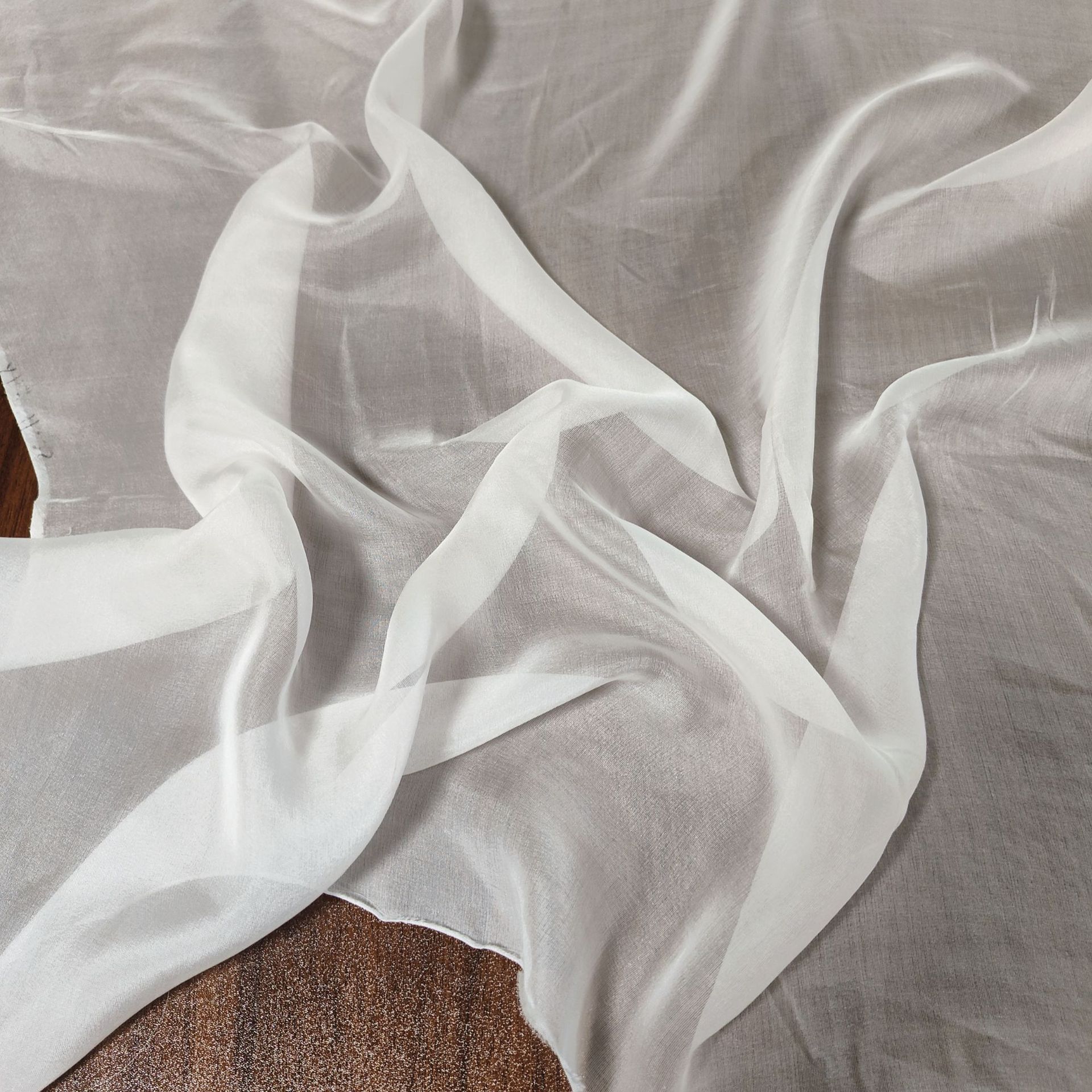 5/6/8/10mm Silk Chiffon 100 Mulberry Silk Fabric Light and Elegant Plant-Dyed Han Dynasty Silk White Embryo Cloth