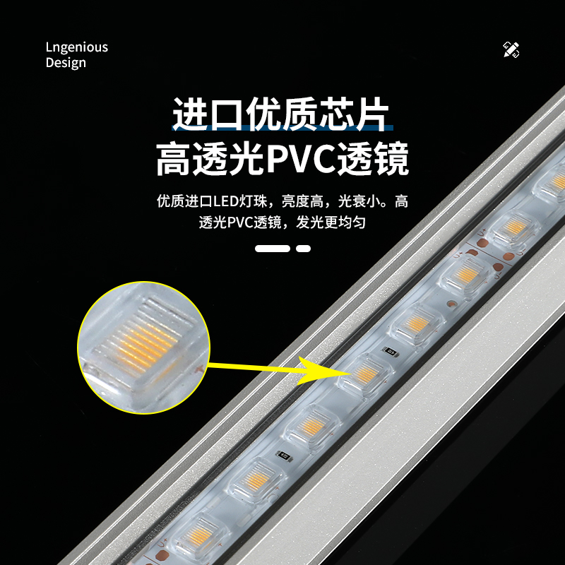 Glass strip light outdoor waterproof outline light 12WRGBW colorful hotel exterior wall lighting light bridge landscape light