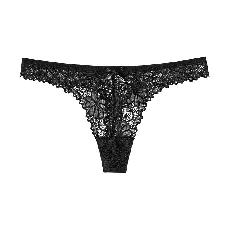 Foreign Trade Underwear European and American Breathable Low-Waist Sexy Girl Lace Thong Pure Cotton Bottom Crotch Women's Underwear Women's Pure Desire