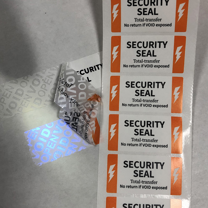 Fluorescent anti-counterfeiting label Anti-disassembly VOID sealing sticker tearing invalid disposable label fluorescent blue reverse cursor sticker