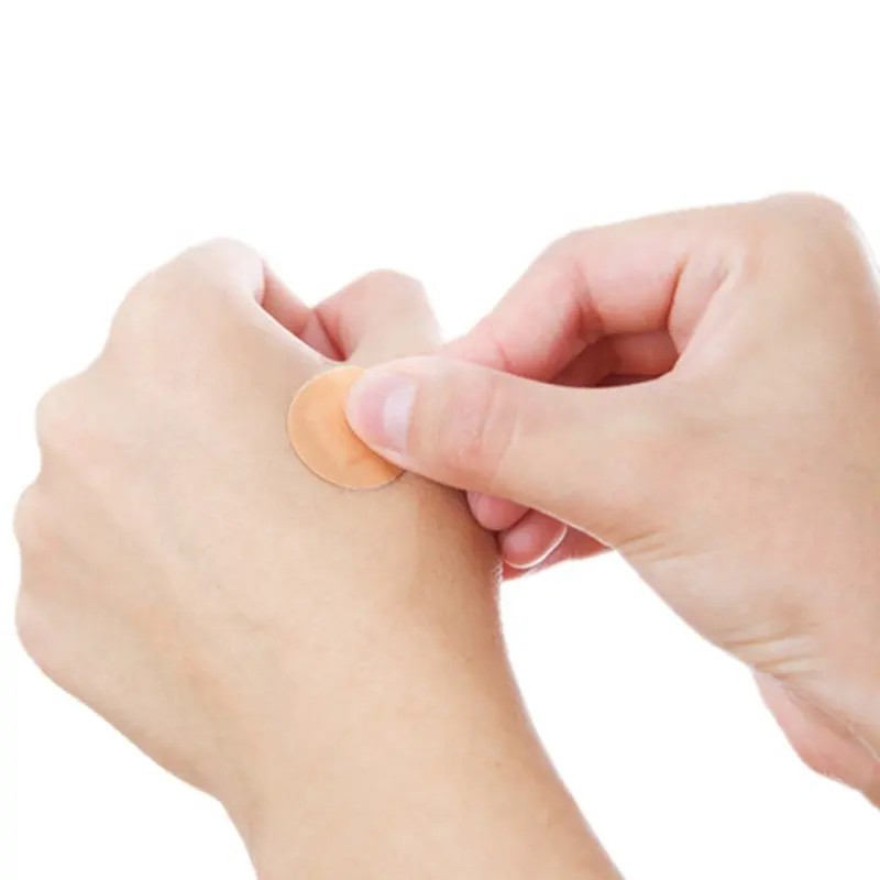 Factory Direct Supply of Round Vaccine Band-aid Waterproof PE Round Band-aid 100 Pieces in Box