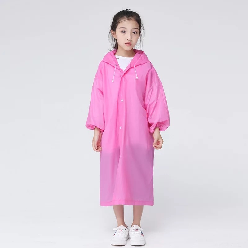 Portable children's raincoat thickened children's school special rainstorm-proof transparent non-disposable children's long poncho
