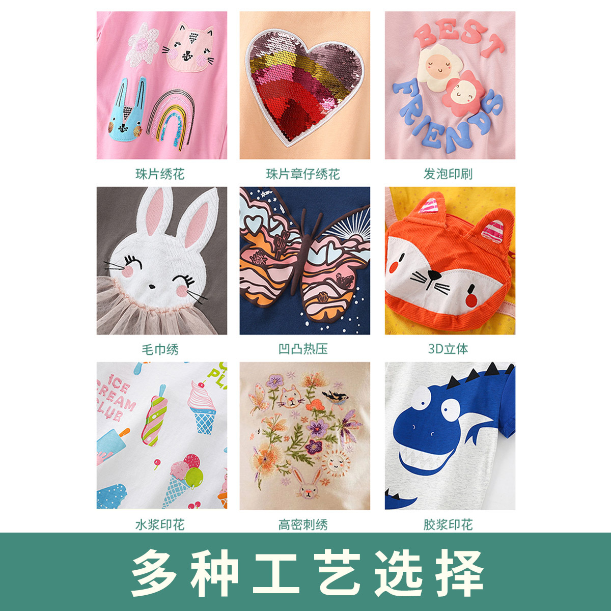 Processing and Customizing Kidsren's T-Shirts, Summer Clothes, New European and American Kidsren's Casual Short-Sleeved, Stylish Round-Neck Summer Tops