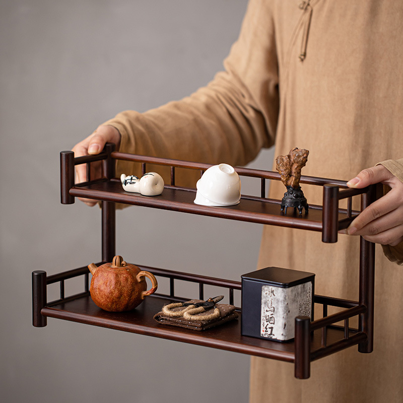 Настольная антикварная подставка, маленькая деревянная подставка для хранения чайных чашек, многоуровневая подставка для чая