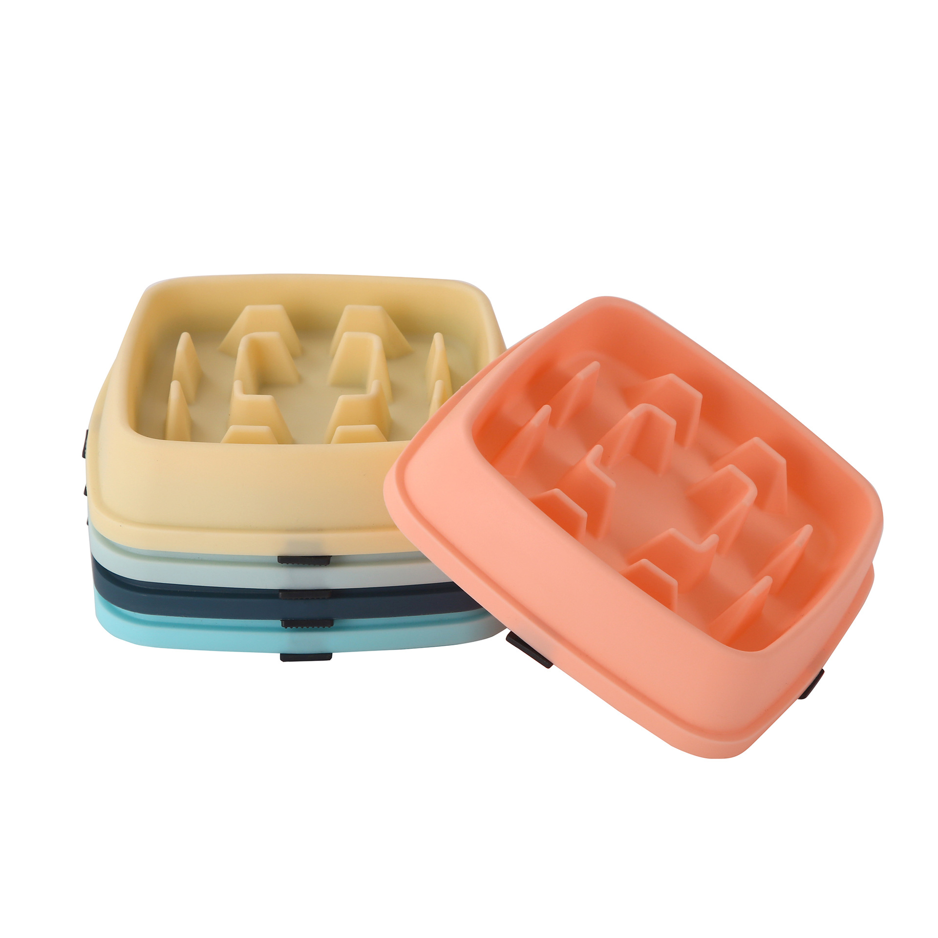 Cross-border New Pet PP Slow Food Bowl Cats and Dogs Universal Slow Food Bowl Anti-knock Pet Products High Foot Anti-choking Bowl