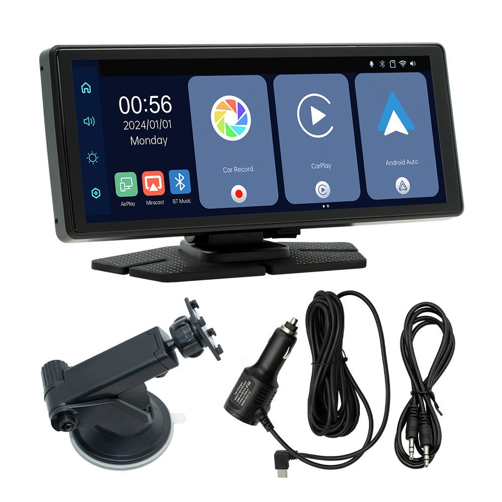 Cross-Border 8.1inch Portable Wireless Carplay Driving Recorder Front and Rear Dual Recording Car Navigation All-In-One Machine