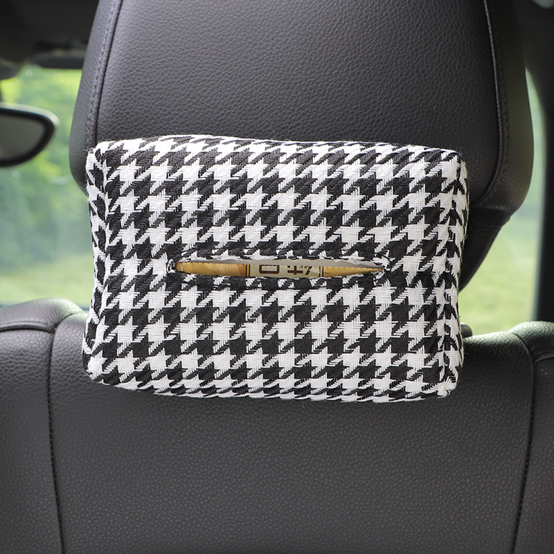 Car tissue box jacquard multifunctional car seat back-mounted tissue box Internet celebrity goddess car tissue box