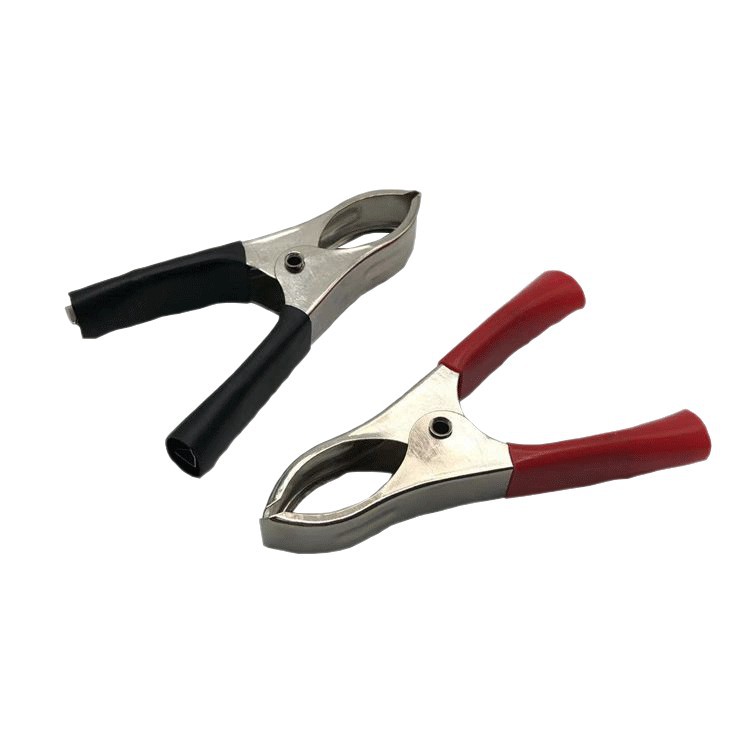 Factory direct nickel-plated iron red and black 30A alligator clip battery charging clip test clip 70mm alligator clip wholesale