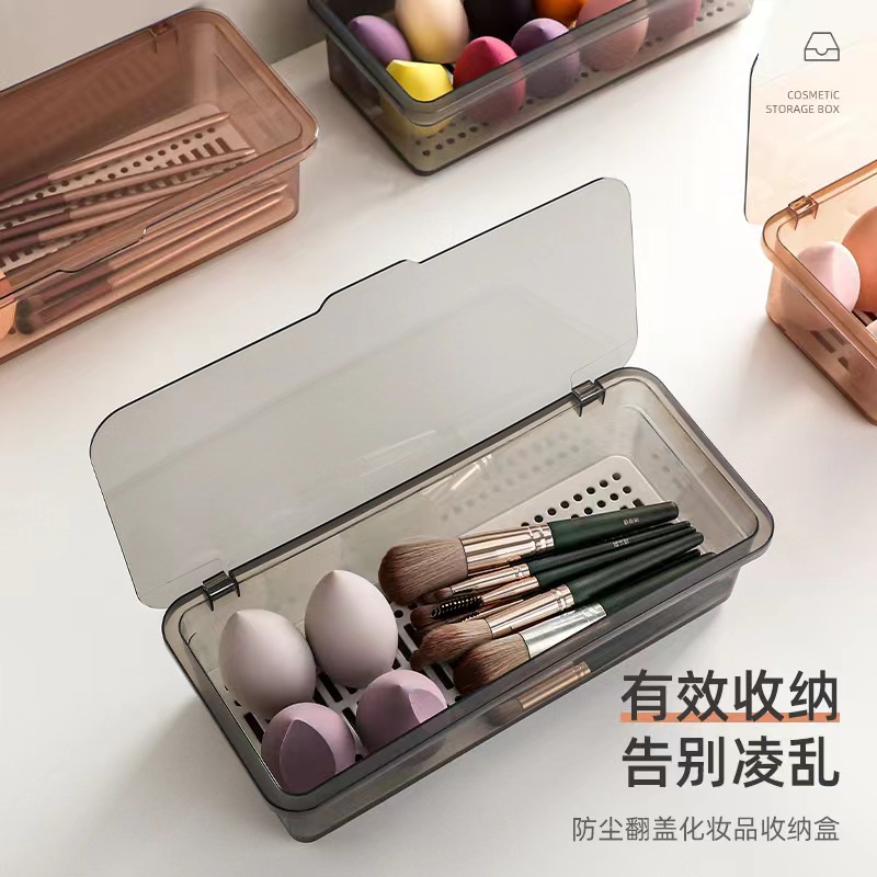 Flip-type Dustproof Chopsticks Storage Box Tea Set Tableware Rectangular Draining Chopsticks Cage Multifunctional Transparent Chopsticks Holder