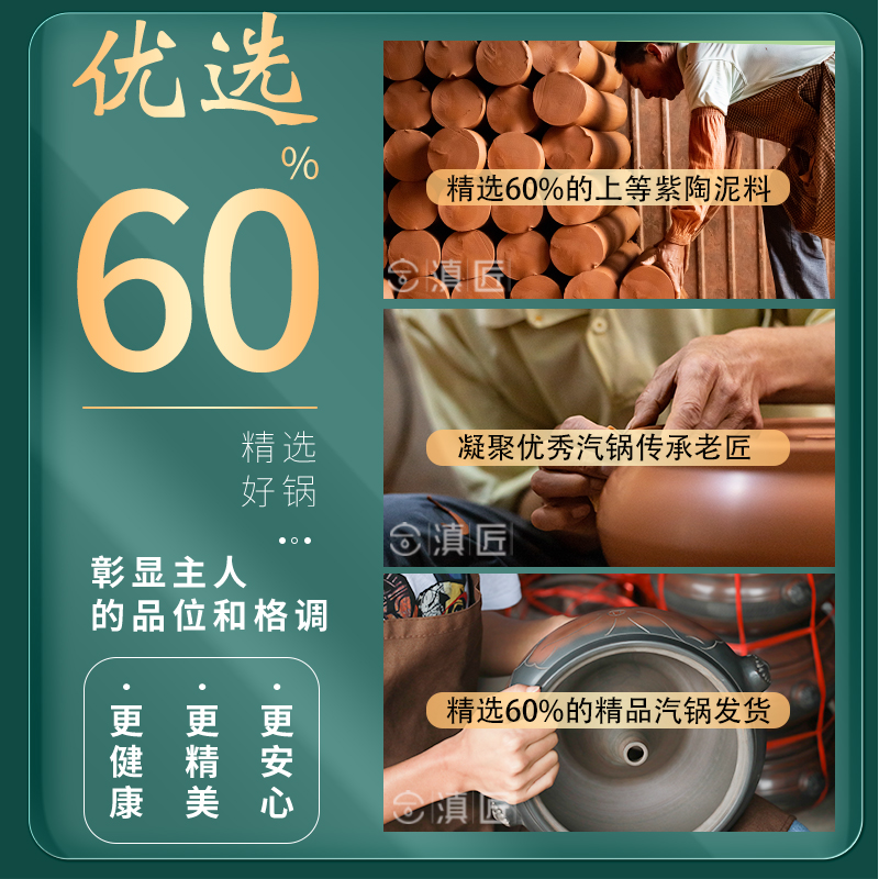 Steamer Pot Jinshui Flagship Store for Home Use, Yunnan Multi-Layer Purple Pottery for Steaming Chicken