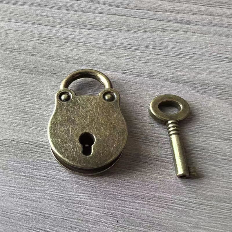 Chinese style antique luggage small padlock retro cute notebook key bronze luggage lock