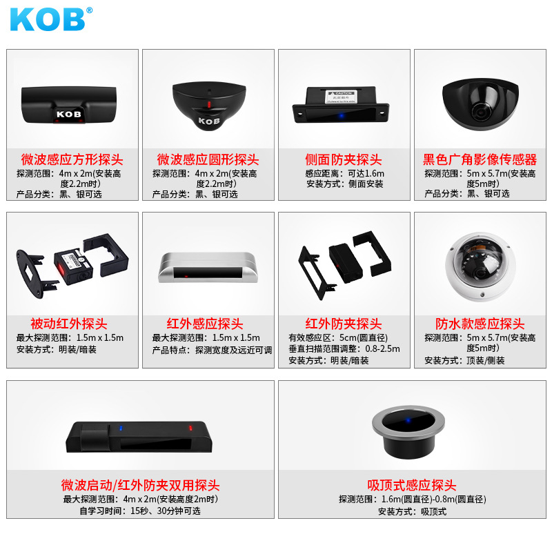 Source manufacturer automatic door sensor induction probe microwave sensor sliding door infrared anti-pinch radar