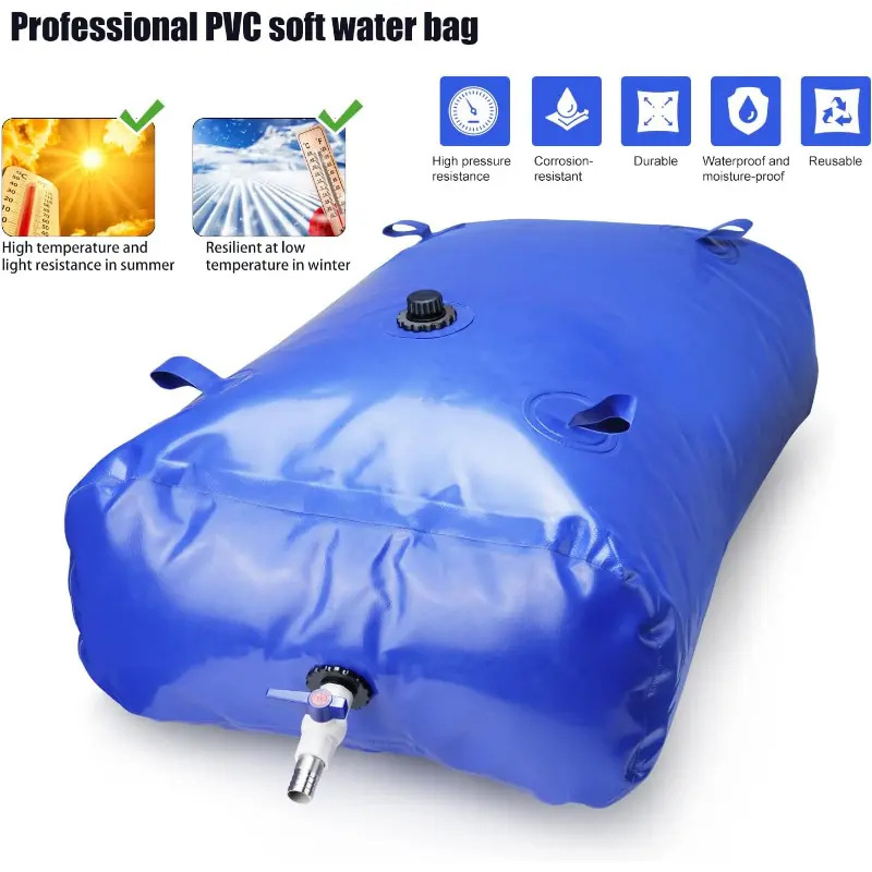 Cross-Border Water Bag Soft Water Bag Large Capacity Water Storage Bag Outdoor Portable Large Thickened Wear-Resistant Folding Household Drought-Resistant