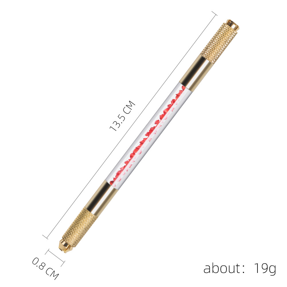 Factory direct gold double-headed crystal embroidery pen No. 4 eyebrow pencil multifunctional embroidery handmade pen