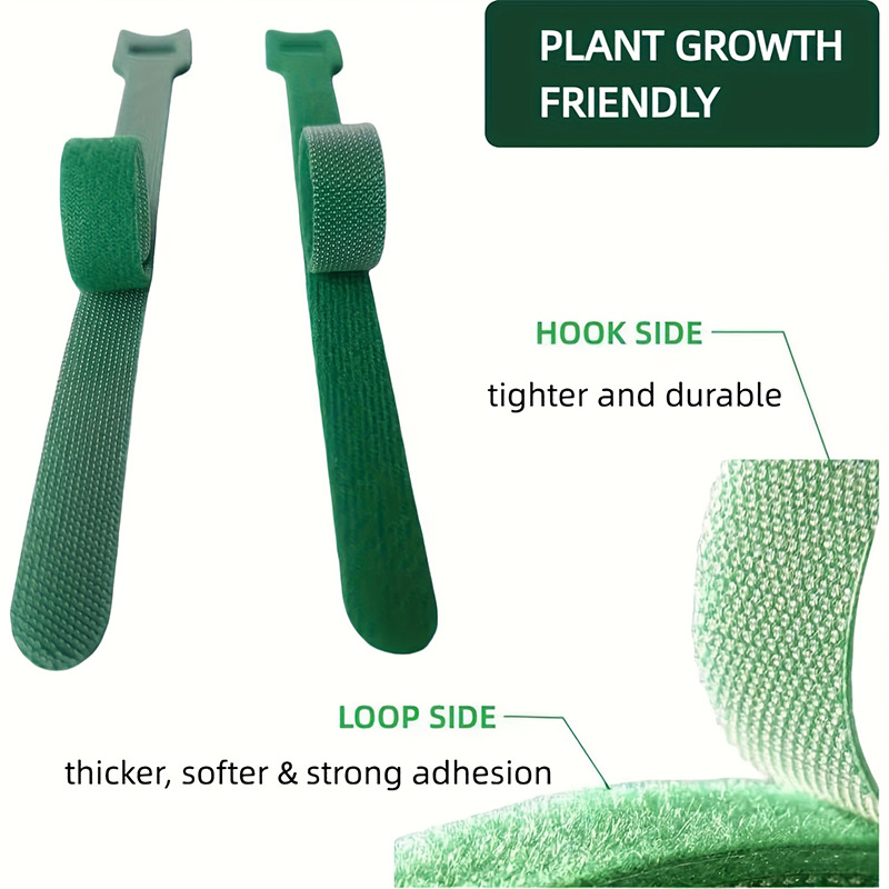 Cross-Border Popular T-Type Back-To-Back Velcro Cable Ties, Garden Green Cable Ties, Nylon Cable Ties