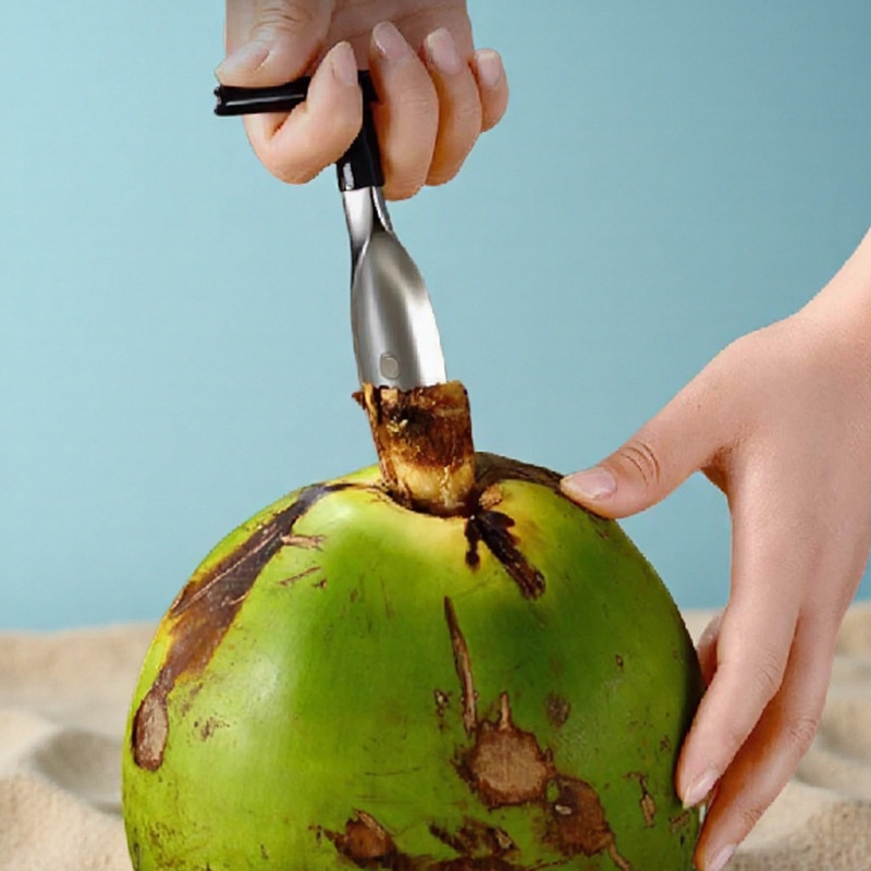 Coconut Shell Opening Tool Stainless Steel Coconut Shovel Special Tool for Opening Coconuts Coconut Hole Opener Creative Kitchen Tool