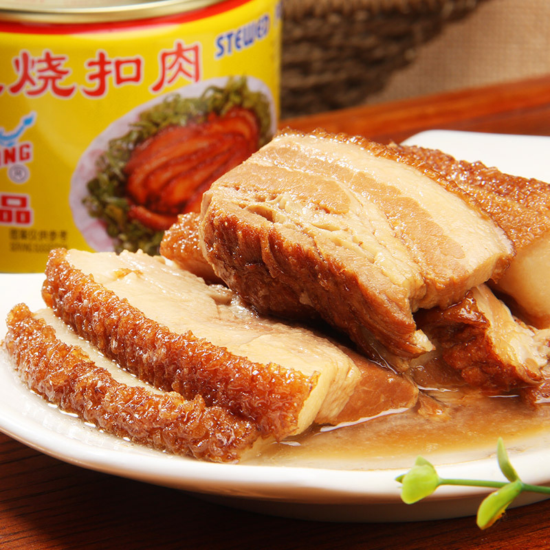 Gulong braised pork can factory direct supply braised pork instant food Dongpo pork cooked food wholesale 383g