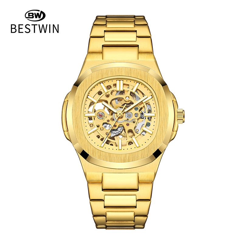 Double-Sided Hollow Luminous Men's Watch Fully Automatic Mechanical Watch High-End Waterproof Men's Watch Alloy Foreign Trade Watch