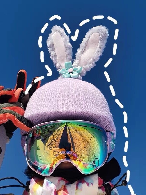 Ski Helmet Hat Cover Cute Cartoon Cat Ears Baby Same Style Single and Double Board Battery Helmet Cover for Men and Women