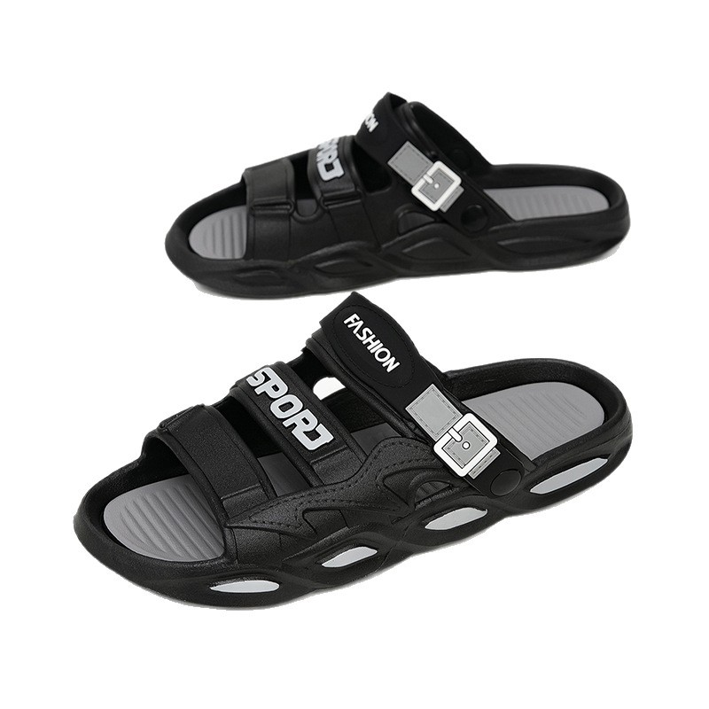 Cross-Border Men's Sandals, Fashionable Outer Wear, Trendy Slippers, Comfortable Flat-Soled Casual Slippers, Thick-Soled Slippers That Feel Like Stepping on Shit