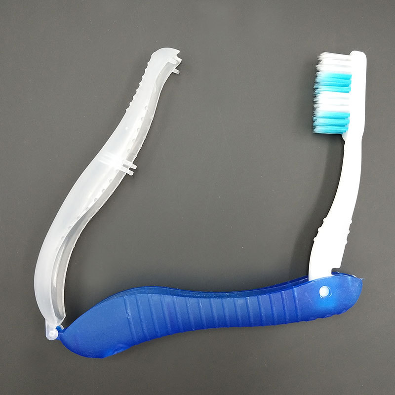 Cross-Border Hot Selling 70% off Stacked Seahorse Toothbrush Foldableing Comb Portable Travel Business Trip Aviation Set Soft Bristle Toothbrush