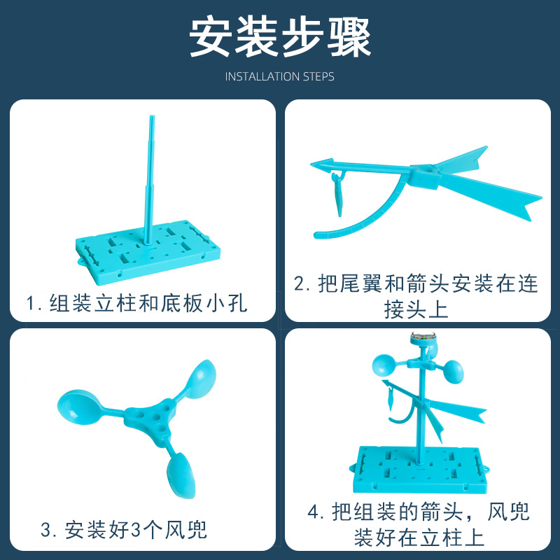 Science experiment DIY wind vane physical geography science elementary school student experiment material educational toy handmade