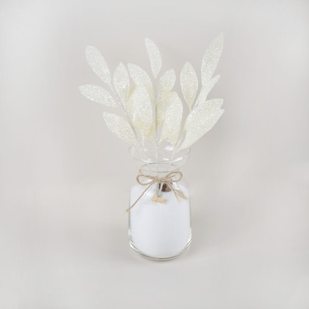 M Christmas Gold Powder 6 Leaf Cross-Border E-Commerce Amazon Supplies Gold Powder Leaf Christmas Tree Garland Decoration Silver Material