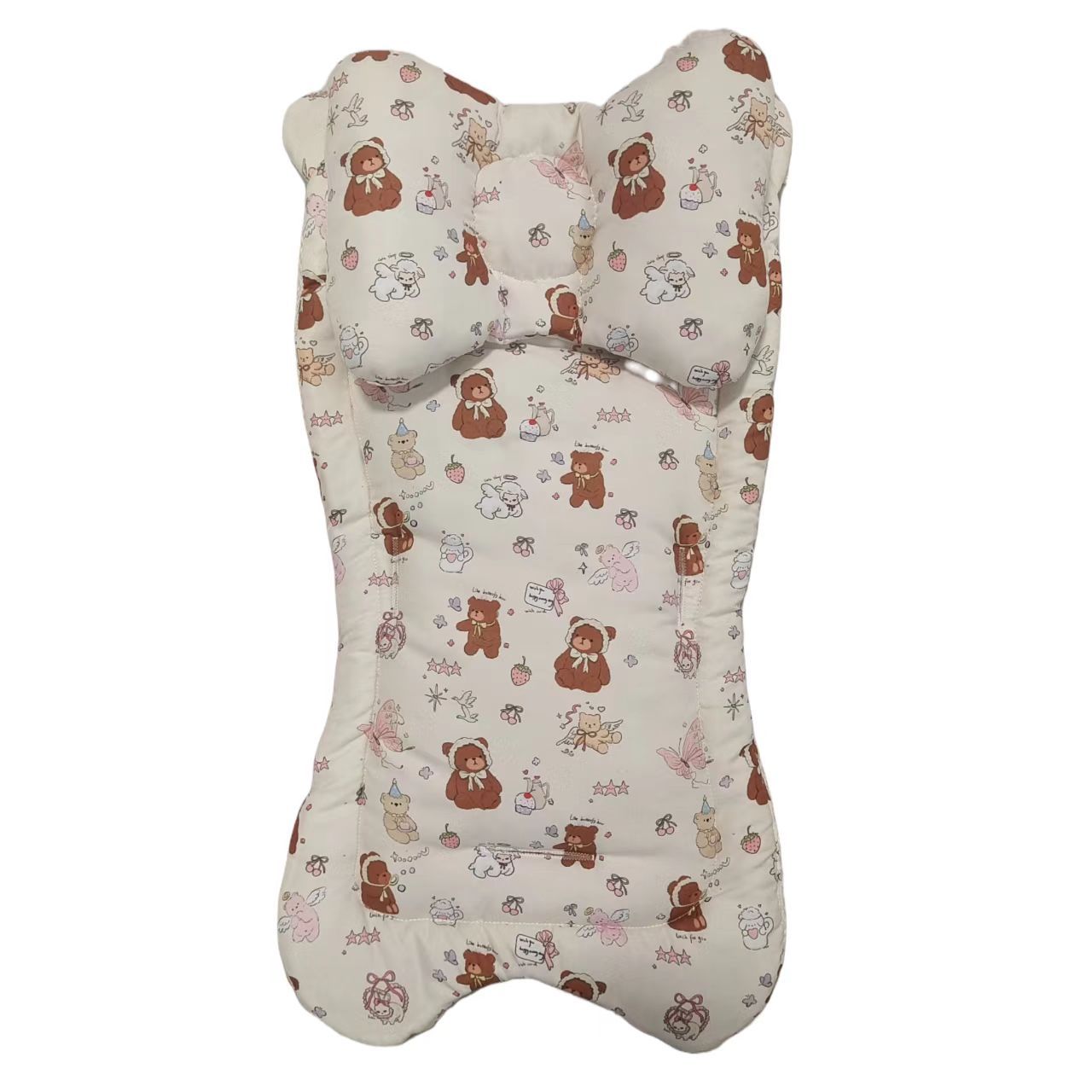 Baby Stroller Cotton Pad, Children's Stroller Seat Cushion, Crib Breathable Shock-Absorbing Pillow, Autumn and Winter Thickened Cushion, Suitable for All Seasons