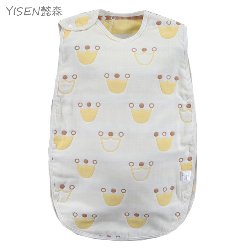 Wholesale Baby Mushroom Sleeping Bag Children's Four Seasons Universal Air-conditioning Room Cotton Anti-kick Vault Six-layer Gauze Sleeping Bag