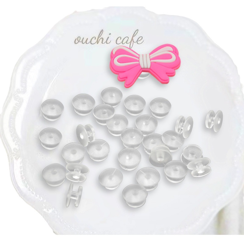 Shoe buckle hole shoes shoe flower bottom buckle garden shoe buckle I-shaped buckle shoe flower base PVC soft rubber transparent shoe buckle