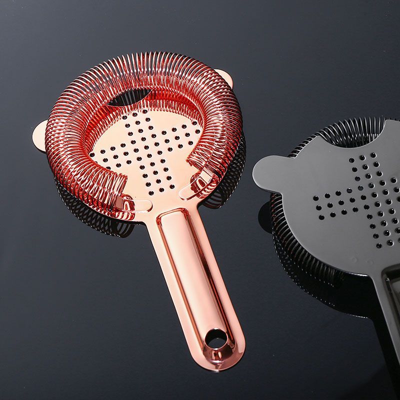 Professional Stainless Steel Cocktail Ice Strainer Cocktail Ice Separator Filter Ice Separator Mesh Stirrer Cup for Bar