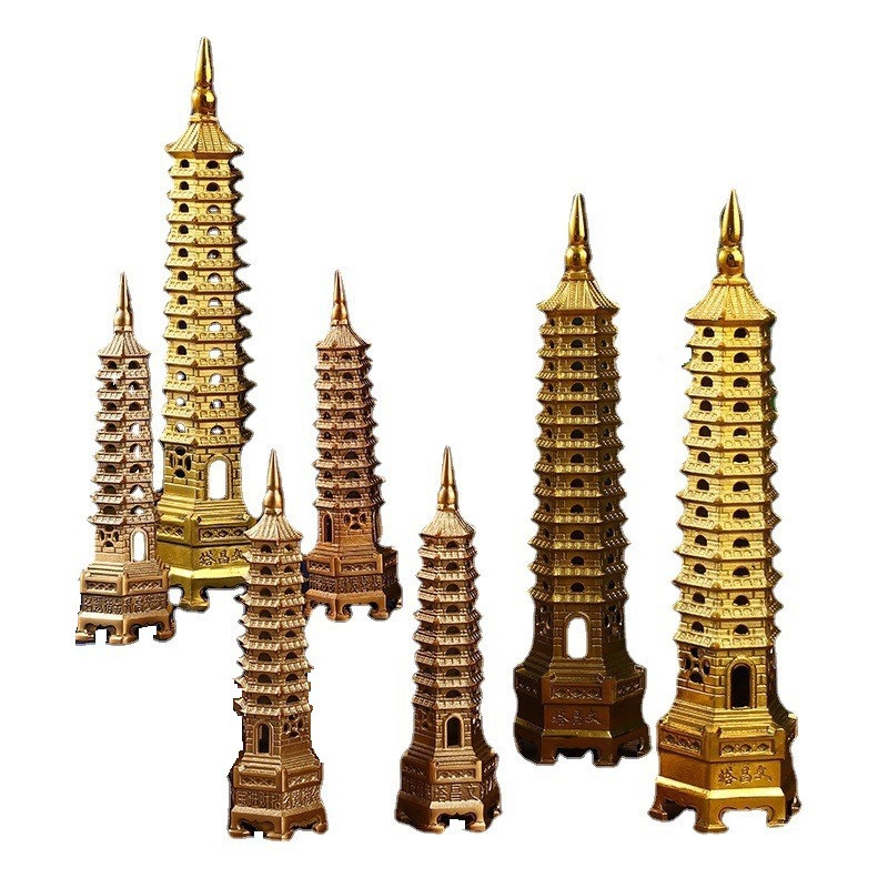 Brass Wenchang Tower Pure Copper Ornaments Nine-Story Thirteen-Layer College Entrance Examination Gifts Metal Cultural and Creative Copper Crafts Wholesale