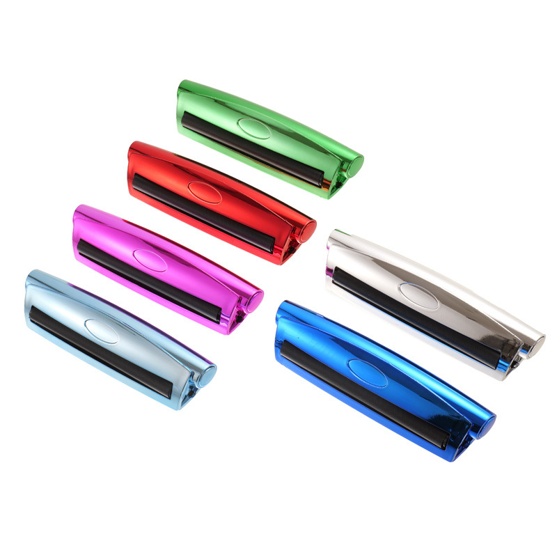 Best-Selling Electroplated 110mm Cigarette Rolling Machine Plastic Tapered Manual Cigarette Rolling Machine Cigarette Filler Cigarette Set Electroplated Model