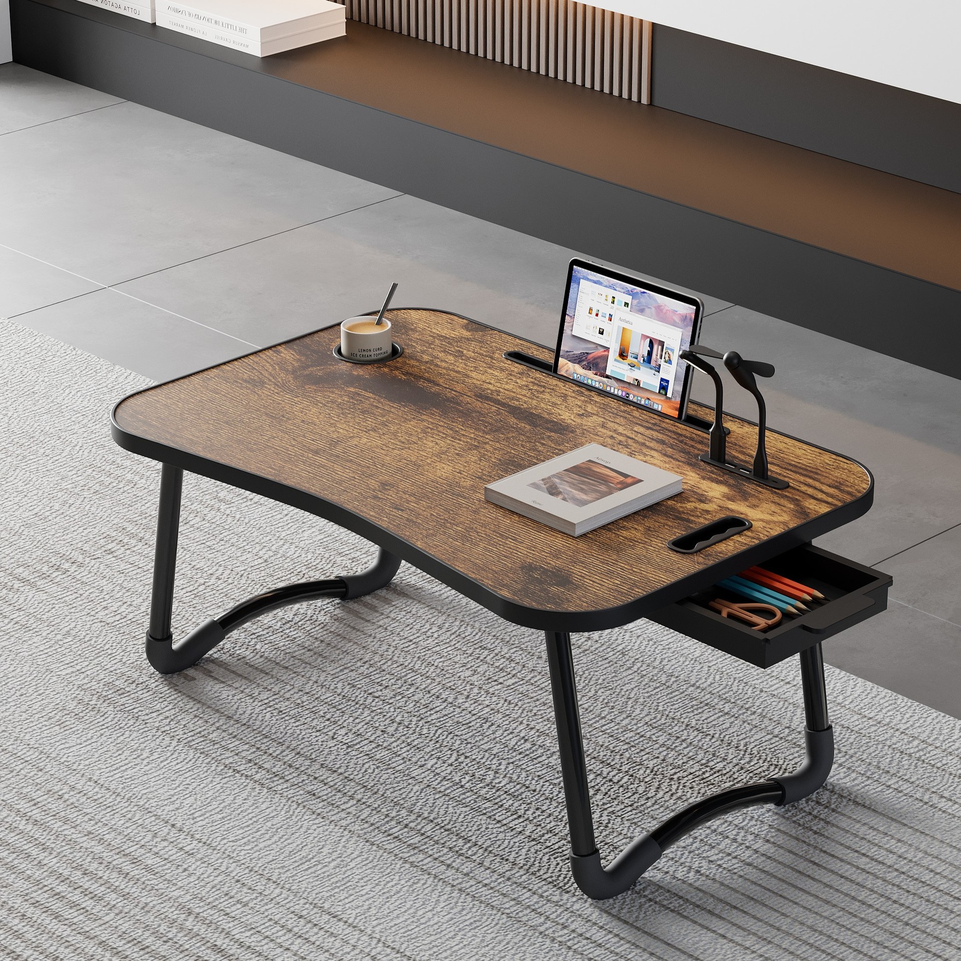 Chenlan Yipin Computer Desk Bed Small Table Lazy Desk Bedroom Foldable Table Student Learning Table Board Simple