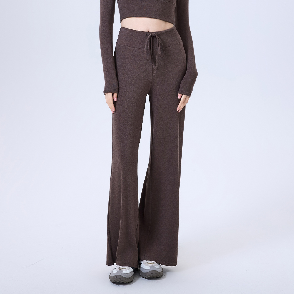 Nude Thermal Storage Wide-Leg Sports Pants, Loose Slimming Drape Sports Pants, Outdoor Running Yoga Pants, Straight Pants