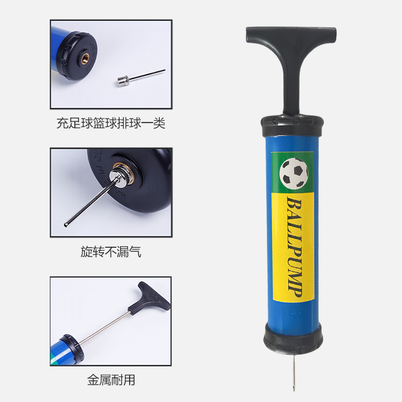 Blue row football accessories 8 inch medium portable push air pump air needle mini manual ball pinhole pump