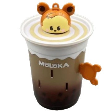 2025 New High-Quality Pearl Milk Tea Cup, Large Capacity, Violent Bear Bouncy Cup with Lid, Cartoon Bear