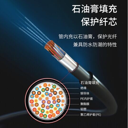 Boyang outdoor 30 pairs of oil filled large logarithm communication line waterproof telephone line 100 m BY-HYAT30 * 2*0.4