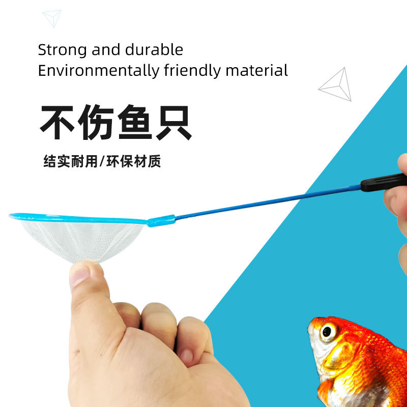 Small Fish Net Fishing Net Dense Net Small Fishing Net Kidsren's Fishing Net Hand-Copied Fish Tank Aquarium Fish Farming Short Handle Fishing Net