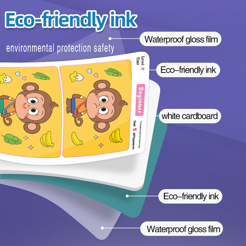 Cross-border Erasable Concentration Training Find Different Cards Board Games Educational Toys Cards Attention Early Education Enlightenment Chart