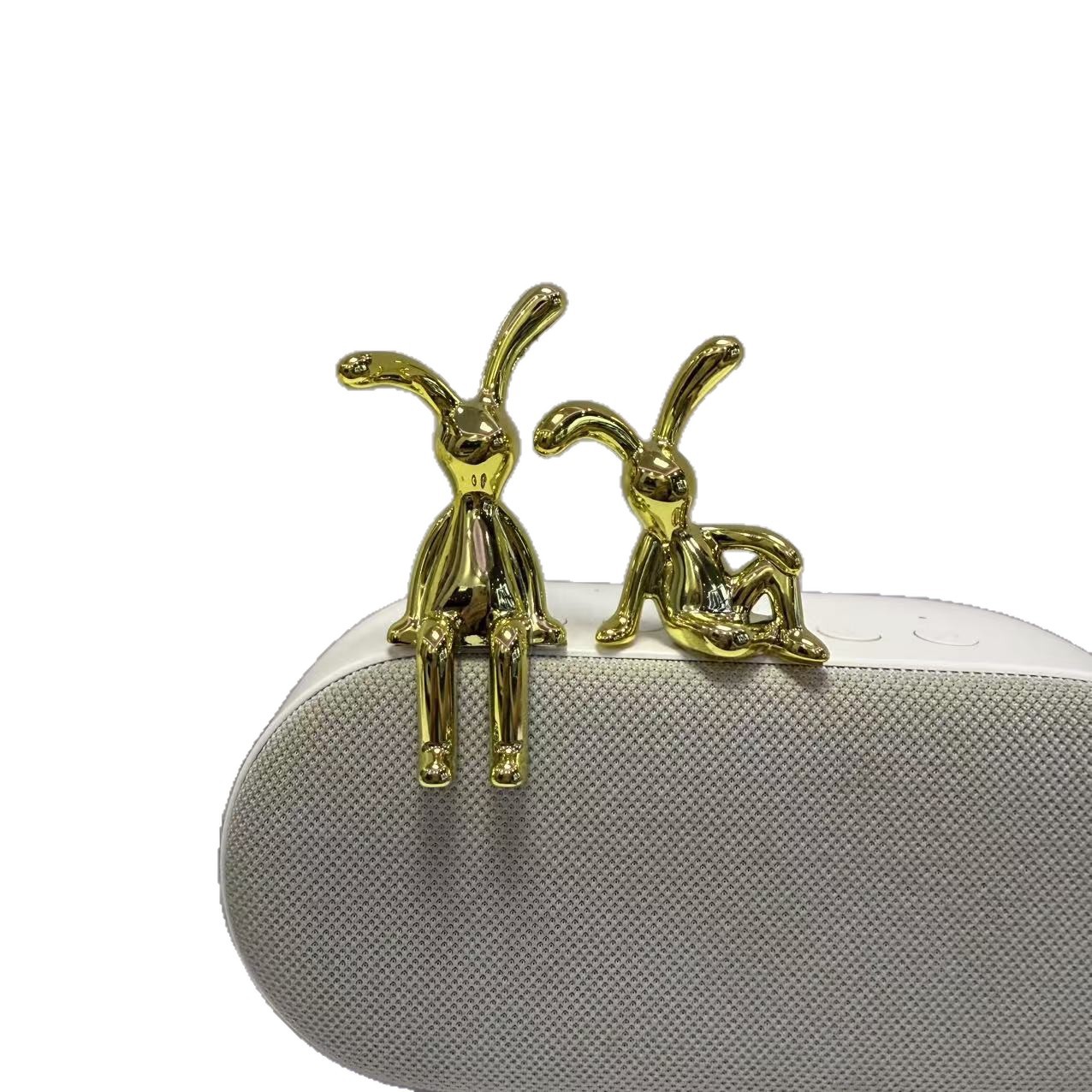 High-End Electroplated Plastic Rabbit Ornaments for Living Room, Car, Sitting Long-Eared Rabbit, Tv Cabinet, Room Decoration Gifts