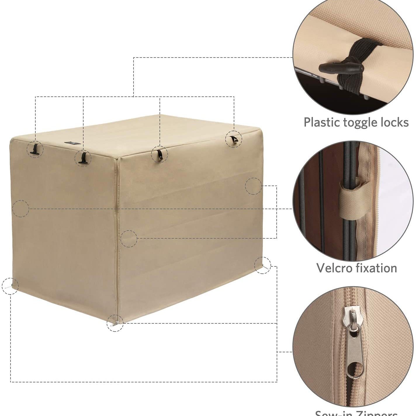 Outdoor Dog Cage Cover, Rainproof and Warm, Dog and Cat Cage Cover, Windproof Outdoor Winter Cotton Cover, Insulation Cover