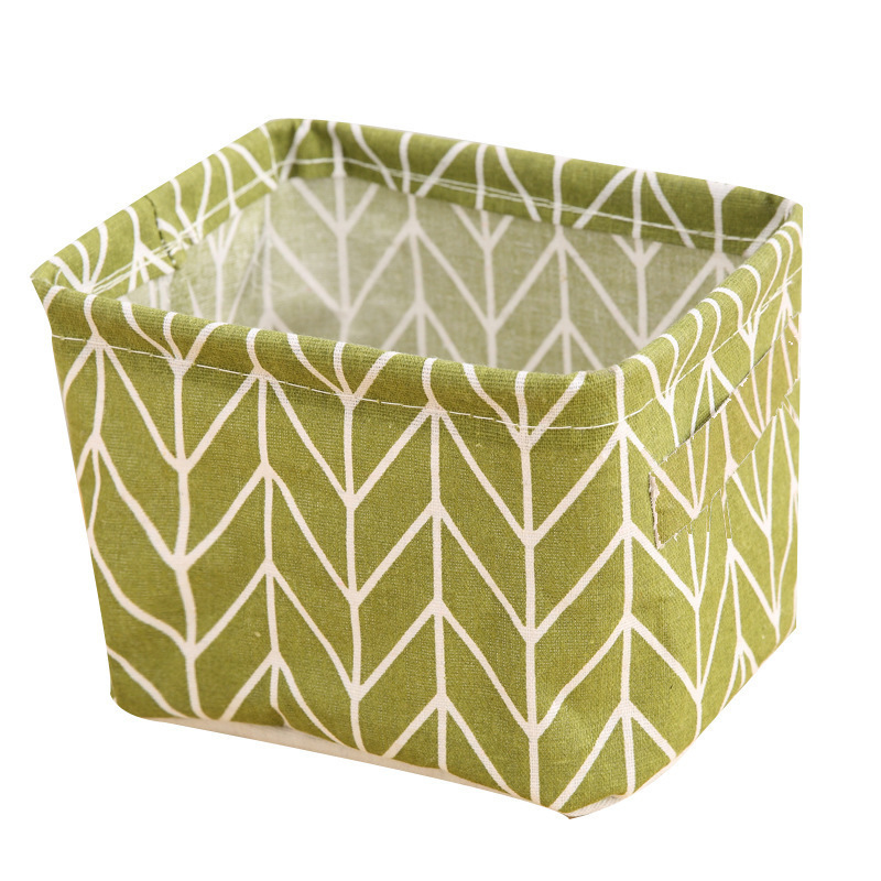 Fabric with Satchel Printed Cotton and Linen Storage Basket Desktop Miscellaneous Storage Box Cabinet Small Clothing Fabric Storage Basket