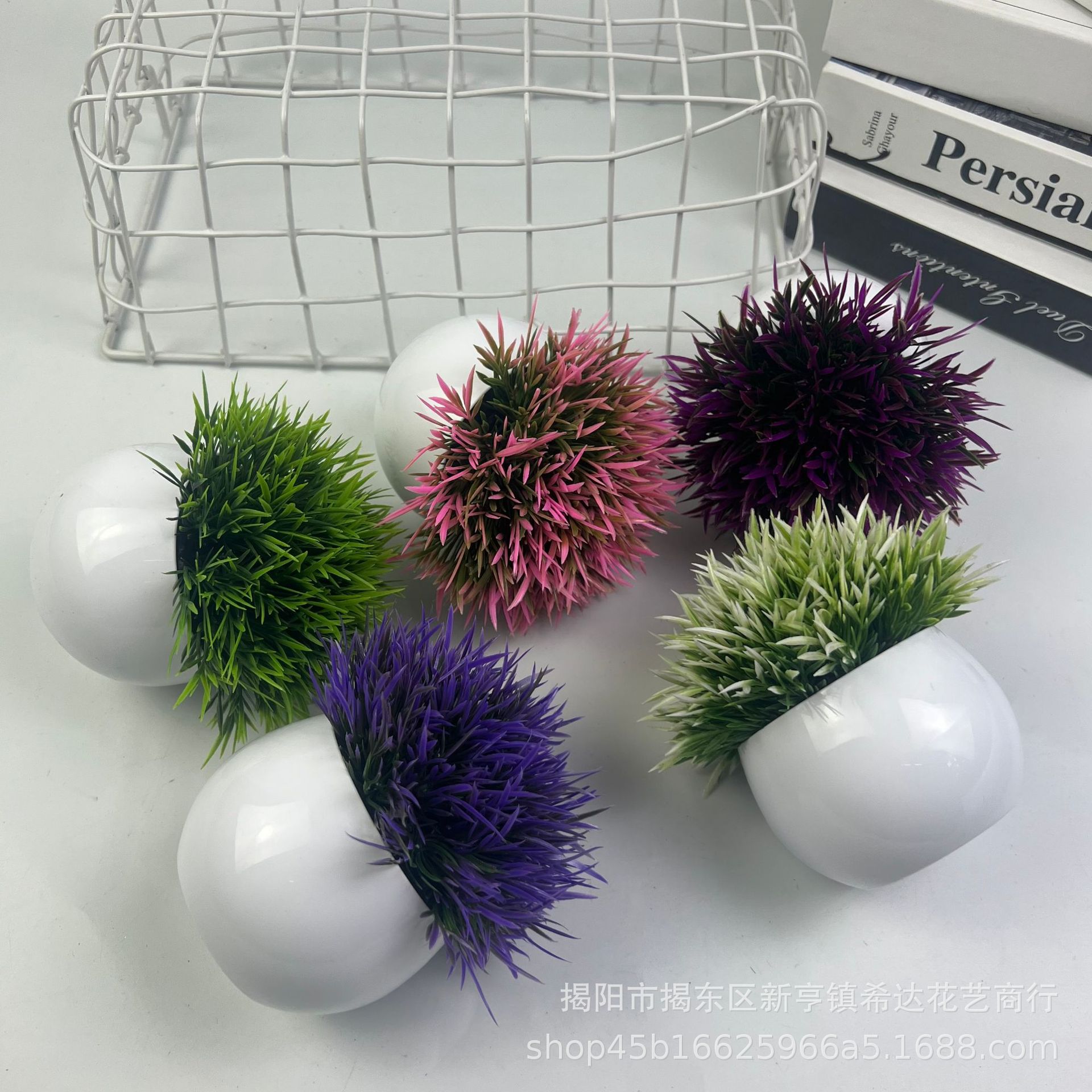 Artificial Simulated Green Plants, Semi-Circular Green Plants, Small Potted Plants, Suitable for Home Furnishings, Semi-Circular Combinations